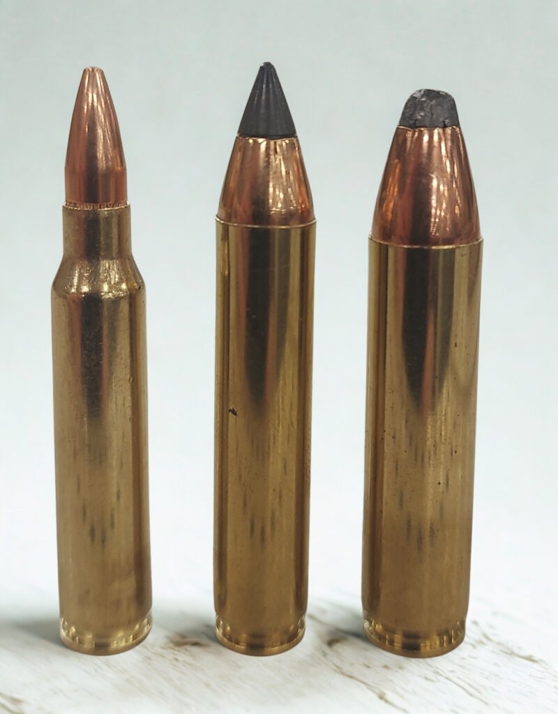 Center, with .223 Remington (left) and .400 Legend (right)