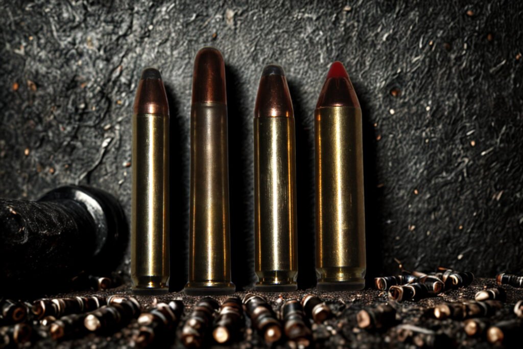 Comparison of some straight-wall, left to right .350 Legend, .360 Buckhammer, .400 Legend, .450 Bushmaster